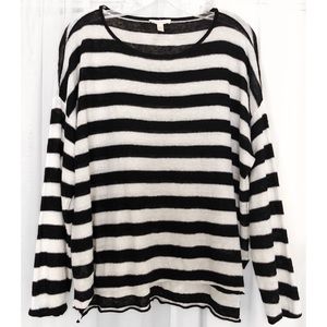 Eileen Fisher Sweaters - EILEEN FISHER LINEN BLACK WHITE STRIPED SWEATER M Eileen Fisher Sweaters - EILEEN FISHER LINEN BLACK WHITE STRIPED SWEATER M